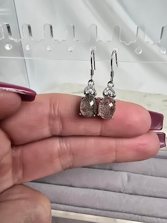 Garden Quartz Sterling Silver hook Earrings
