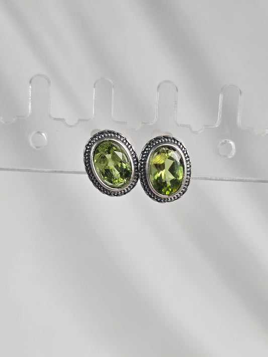 Peridot Sterling Silver stud Earrings