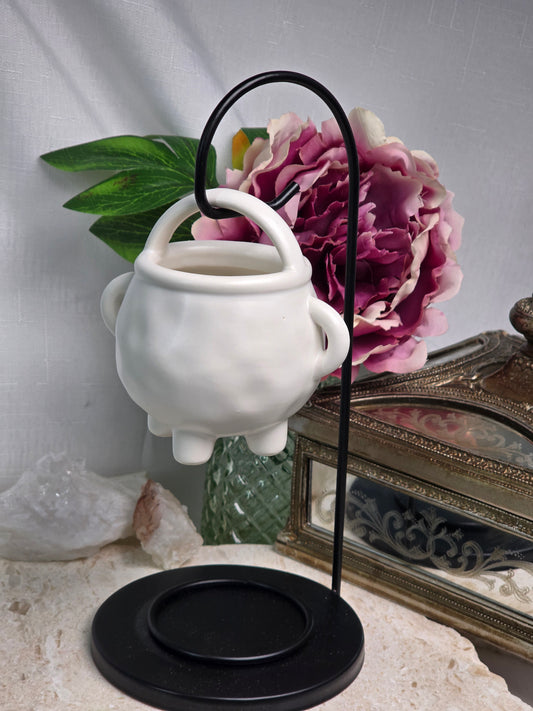 White Ceramic Cauldron Oil Burner