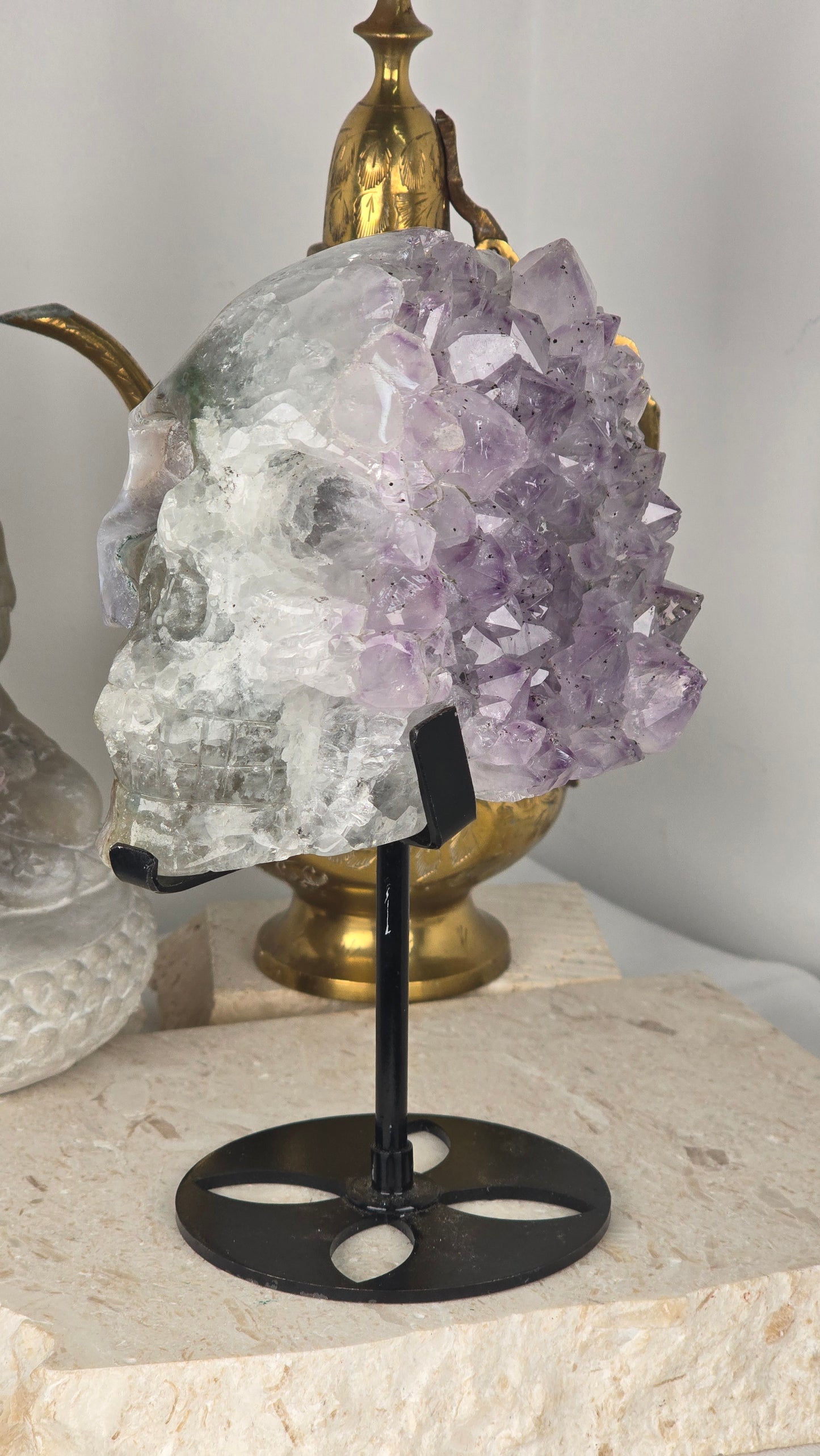 Amethyst Agate Cluster Large Skull