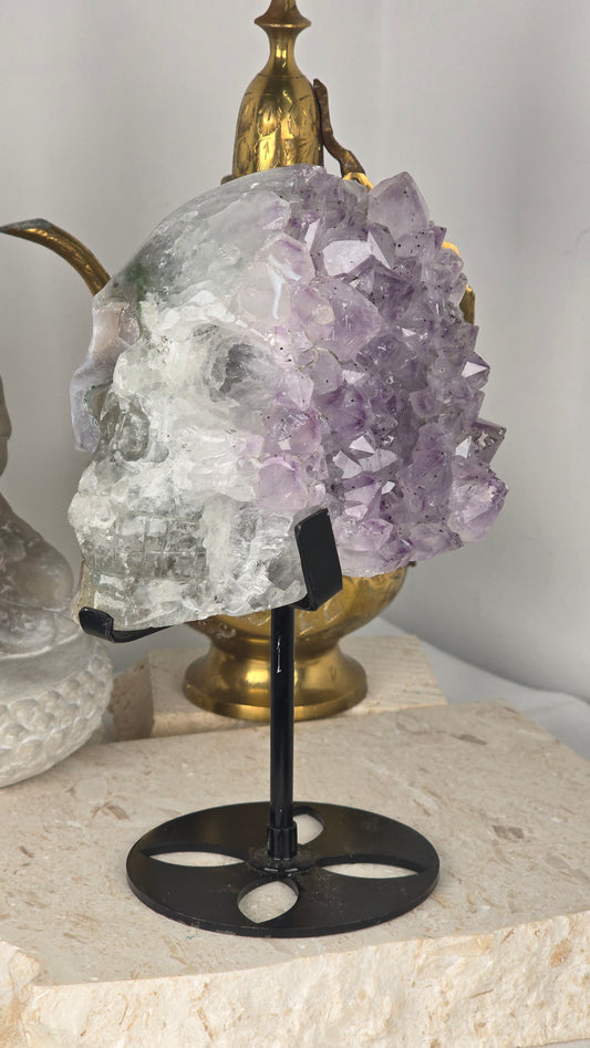 Amethyst Agate Cluster Large Skull