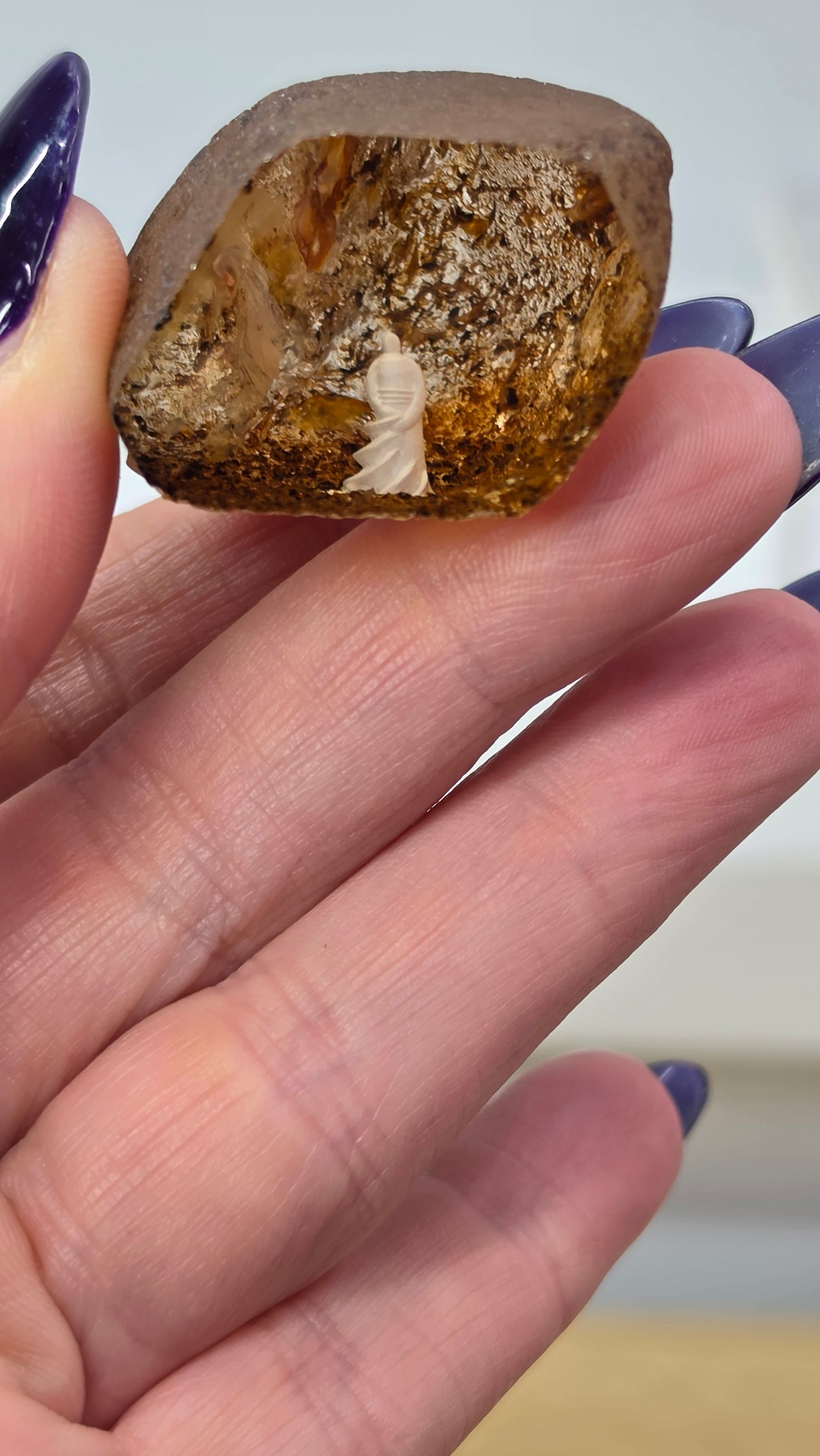 Handcrafted internally etched Quartz Seer Stones