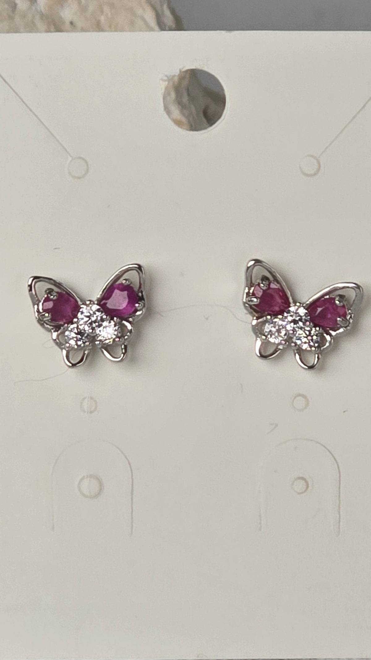Pink Sapphire Earrings Sterling Silver Studs