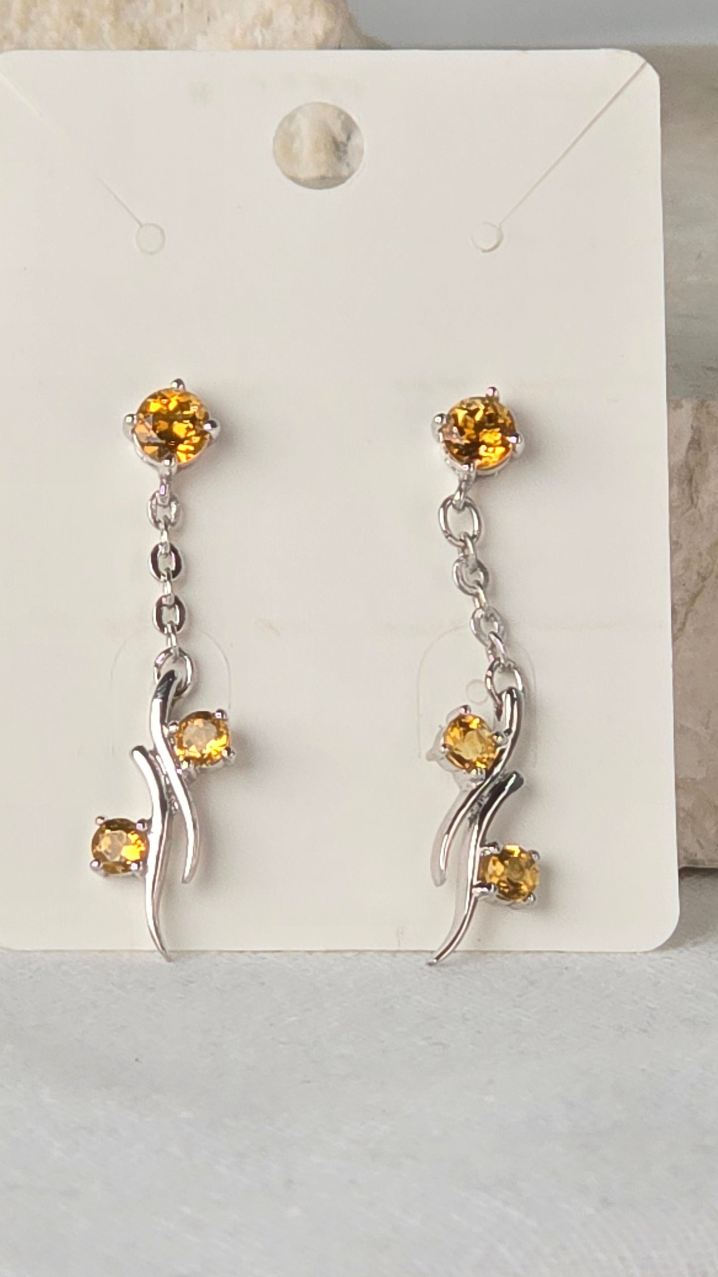 Citrine Earrings Sterling Silver Studs