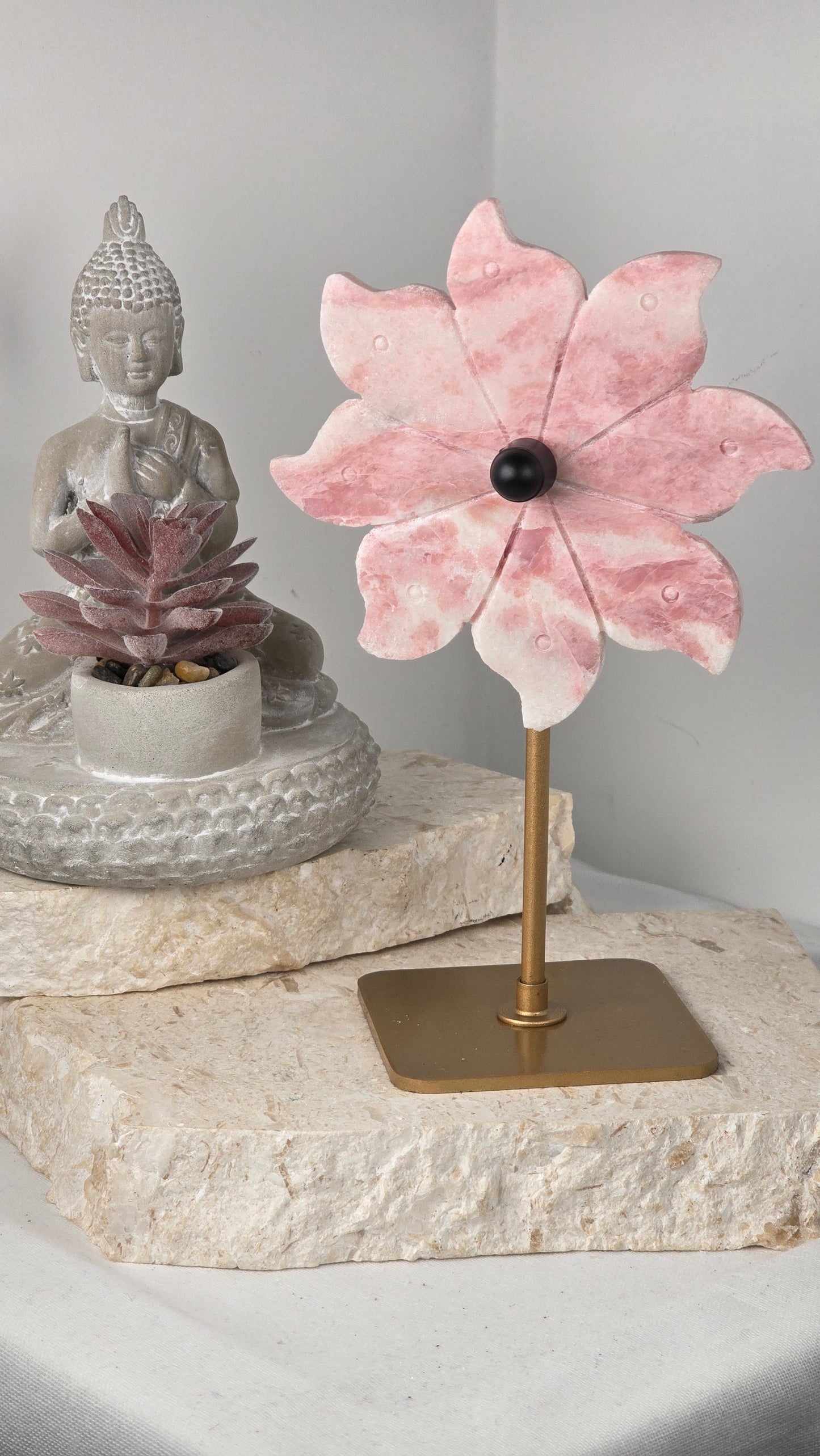 Pink Opal Spinning Pin Wheel