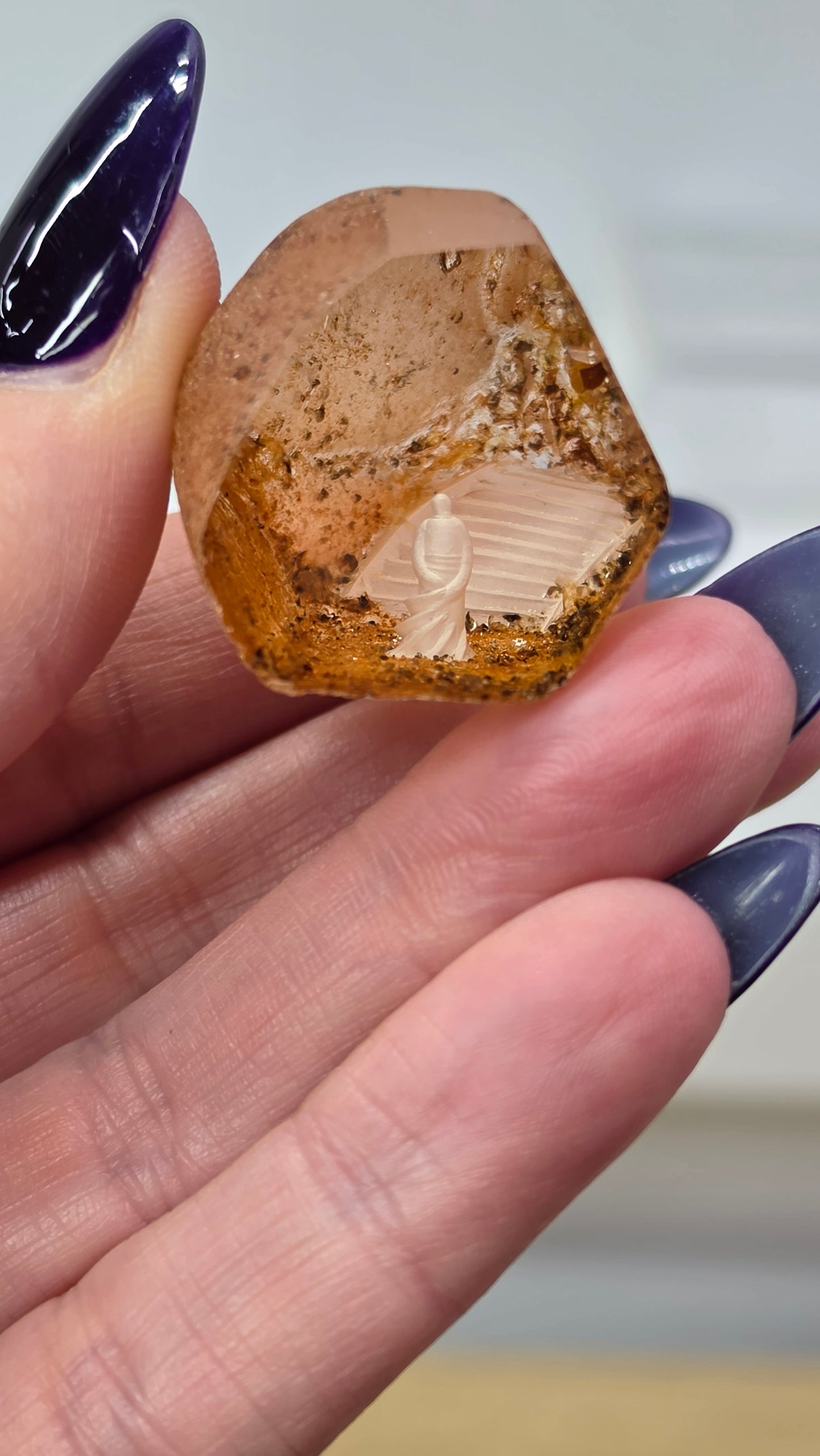Handcrafted internally etched Quartz Seer Stones