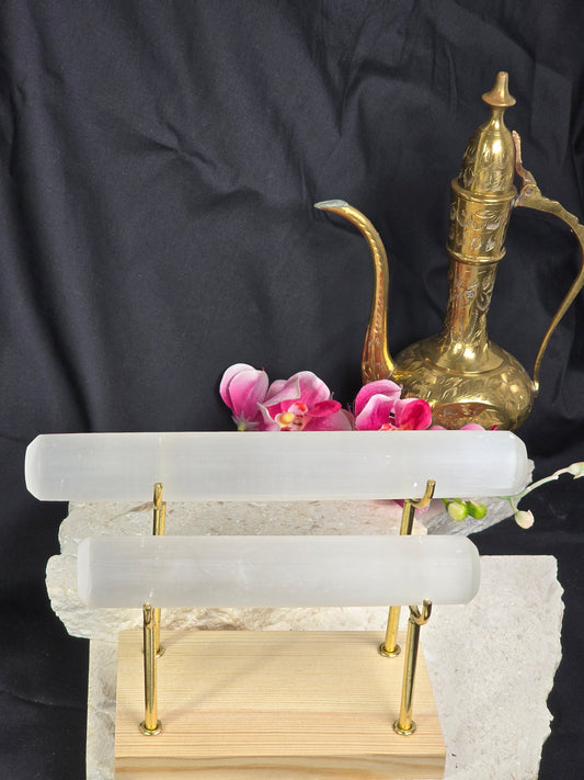 Selenite Bracelet Stands Double