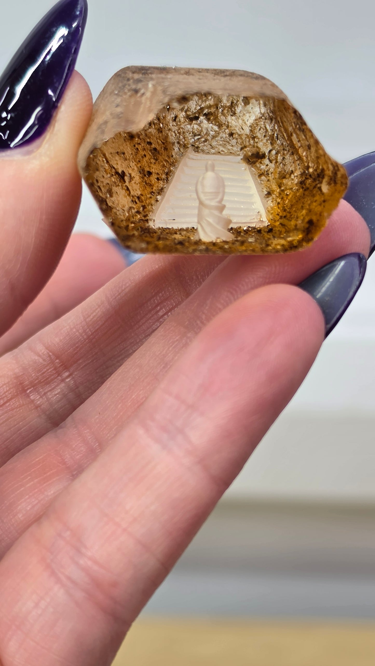 Handcrafted internally etched Quartz Seer Stones