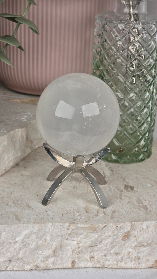White Fluorite with Mica Sphere