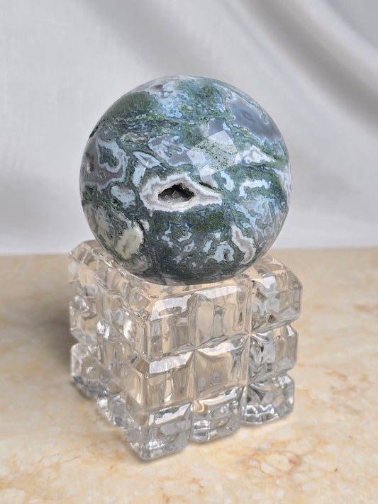 Glass Cube Candle Holder/Sphere Stand