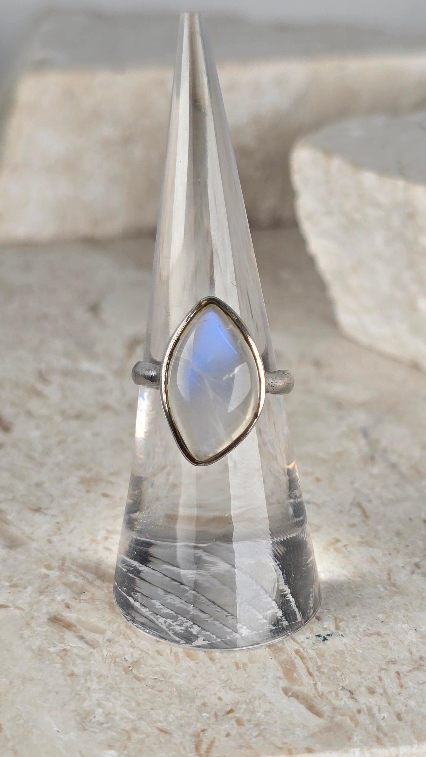 Moonstone Ring Sterling Silver Size 6.5