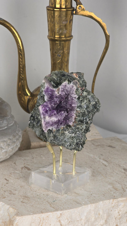 Brazilian Epidote & Amethyst Specimen