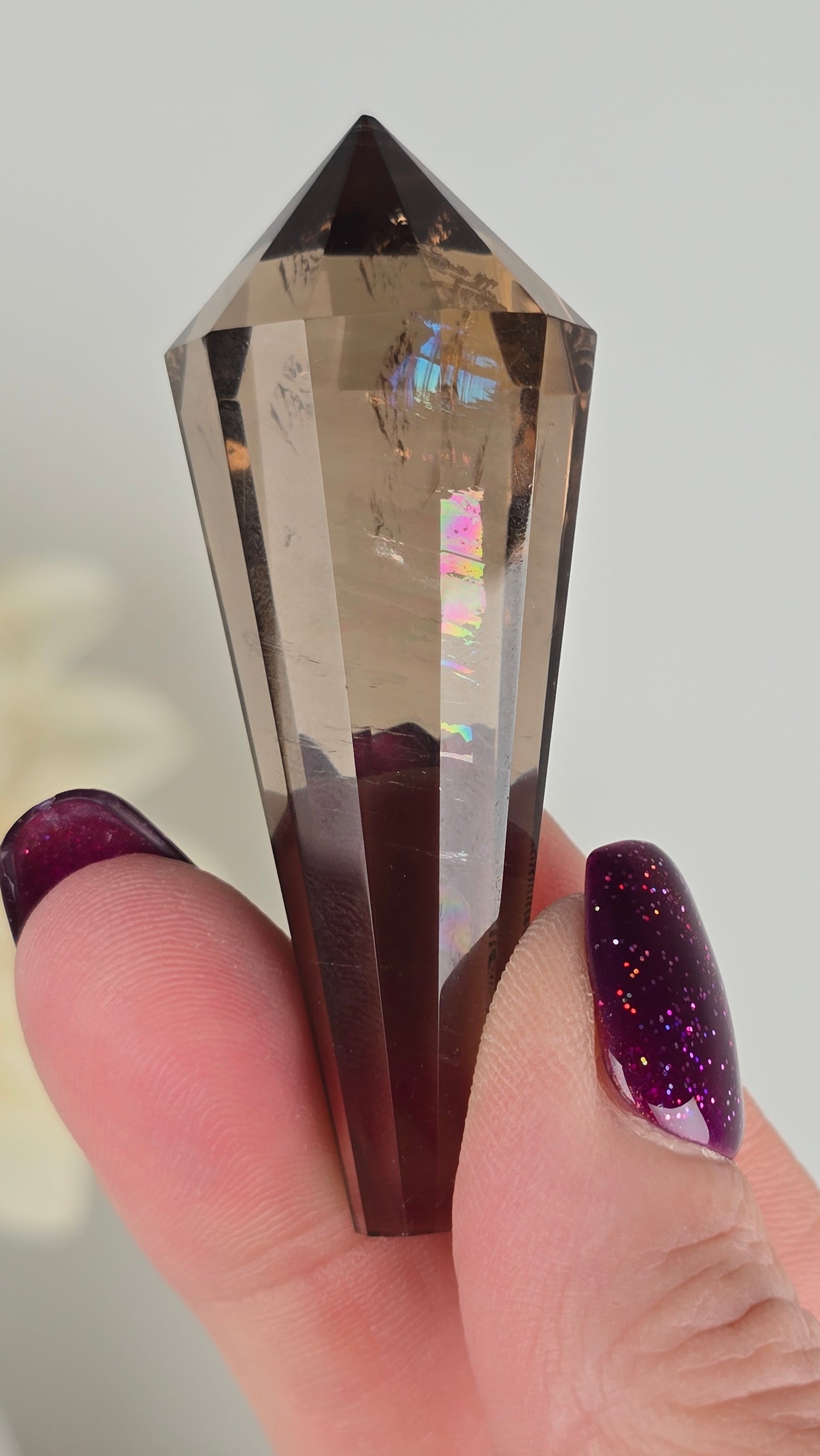 Rainbow Smoky Quartz Wand