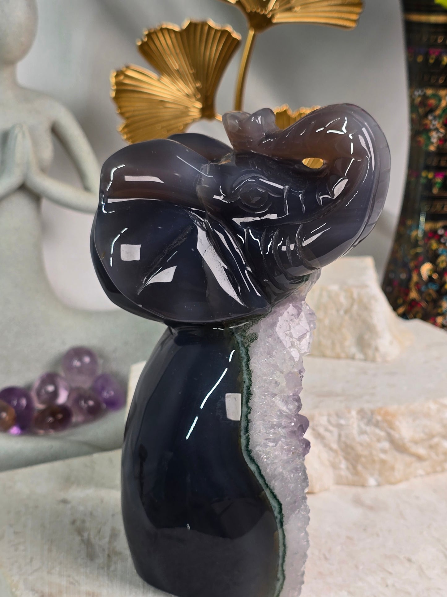 Amethyst Agate Elephant