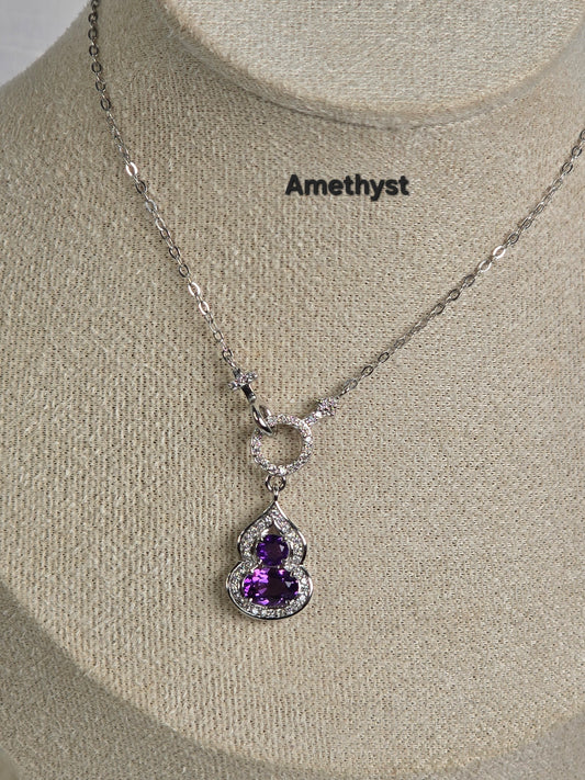 Amethyst Lucky Gourd Necklace