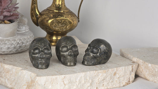 Pyrite Agate Skulls