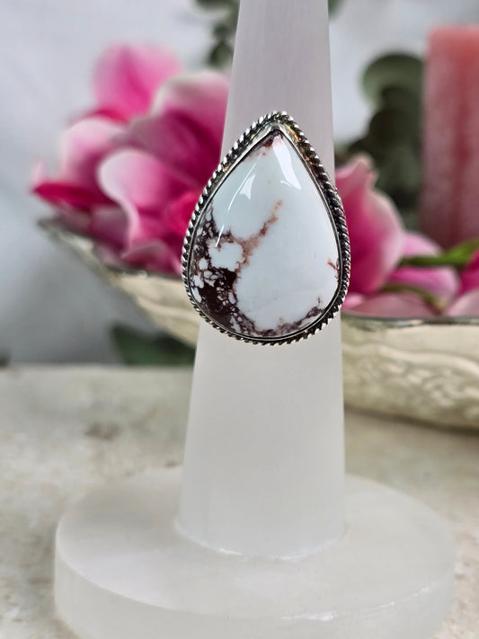 Wild Horse Jasper Sz 8.5 Sterling Silver Set Ring