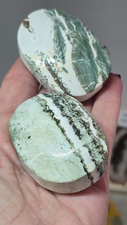 Green Unicorn Jasper Palm Stone