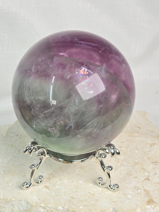 Green/Purple Fluorite Sphere