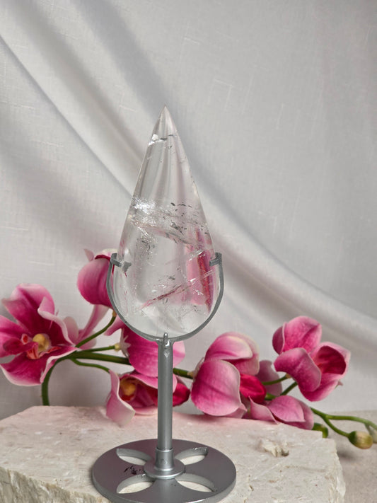 Clear Quartz Droplet on Stand