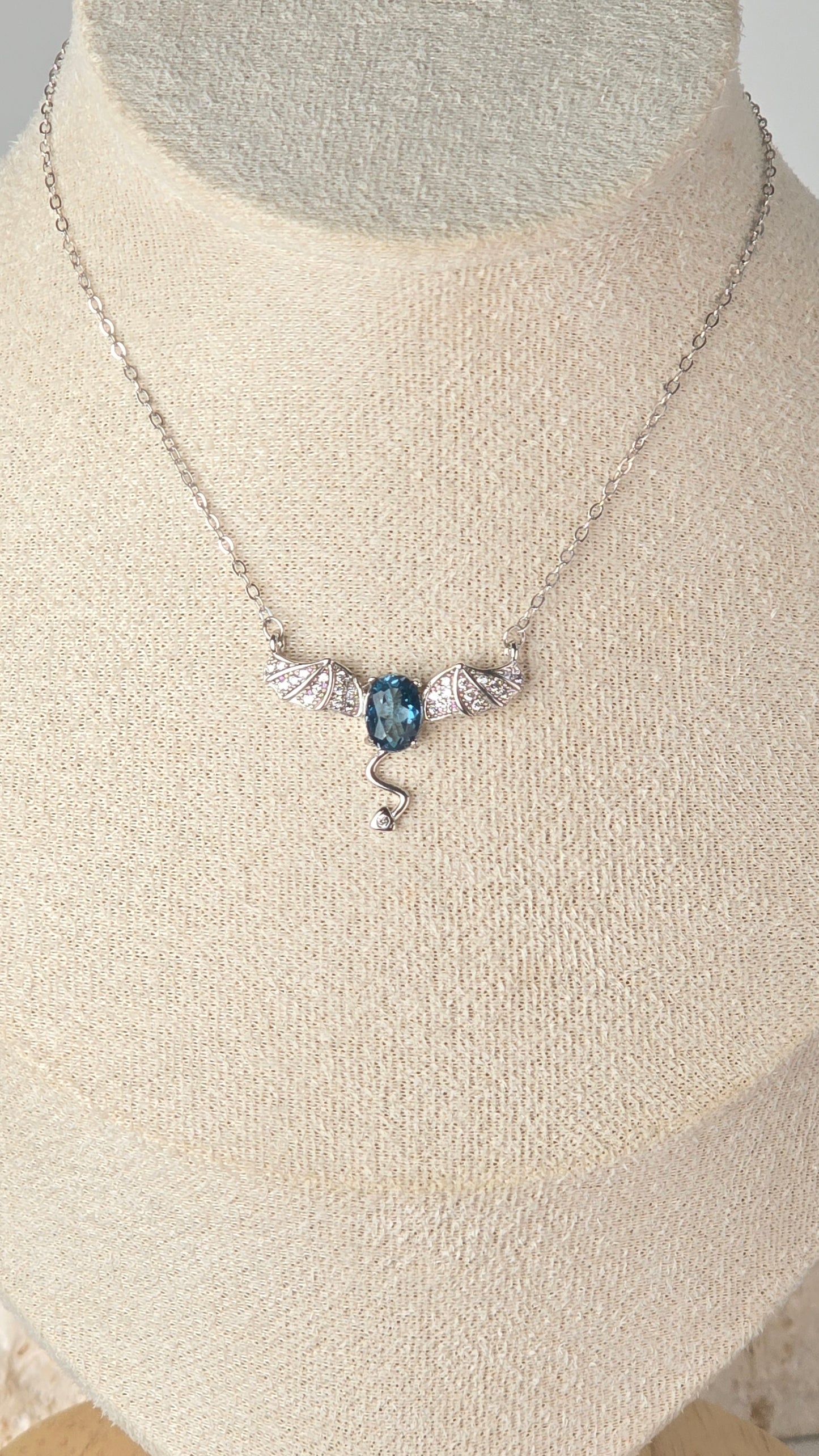Blue Topaz Pendant Sterling Silver set & sterling silver necklace