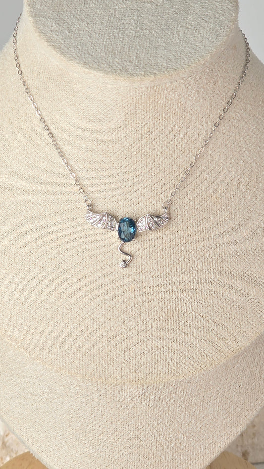 Blue Topaz Pendant Sterling Silver set & sterling silver necklace