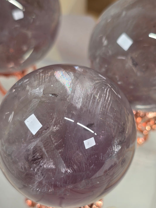 Smoky Amethyst with Amphiboles spheres