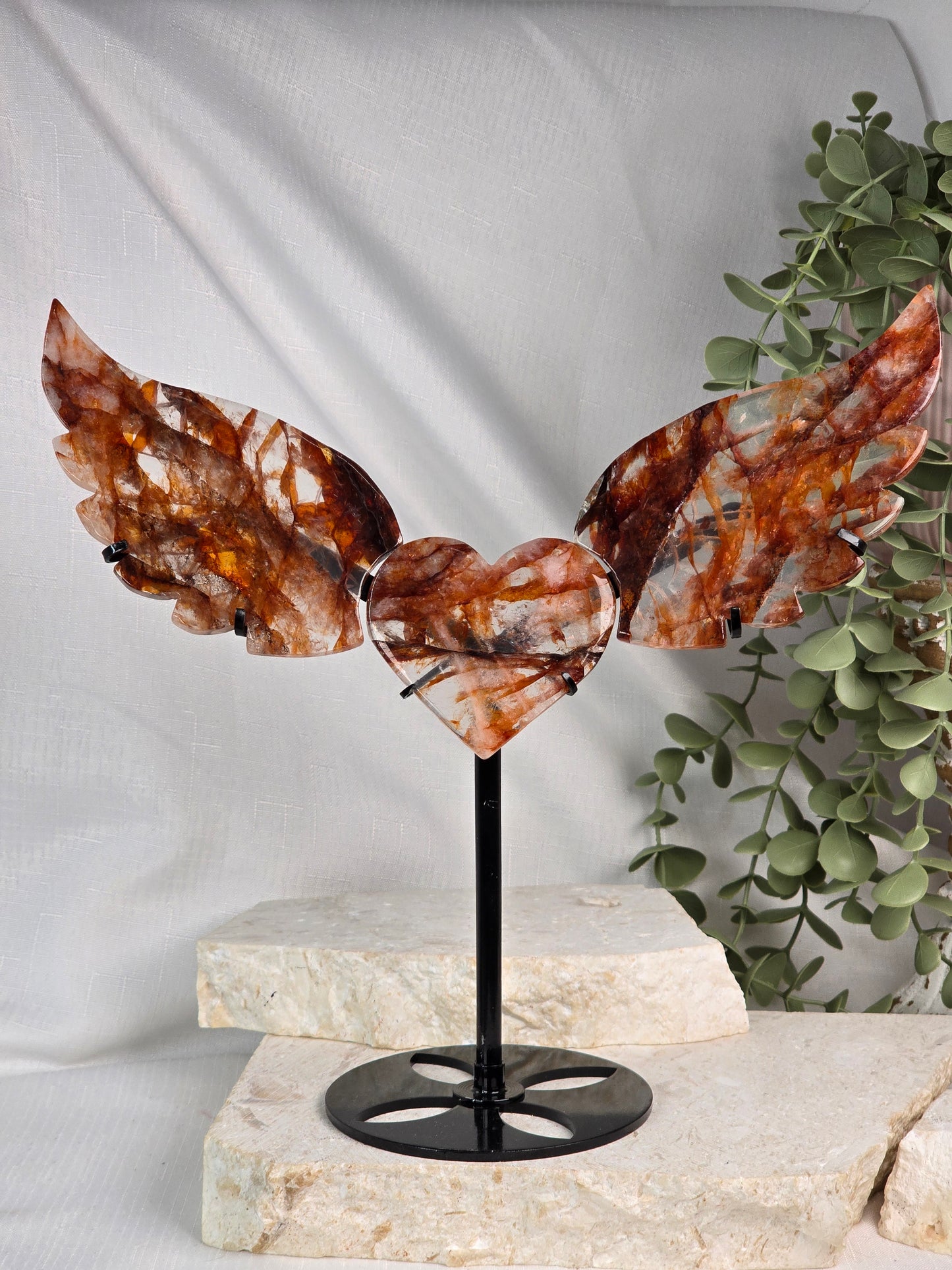 Fire Quartz heart wings
