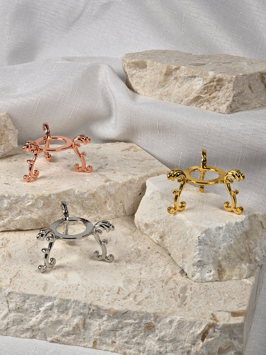 Metal Filigree Sphere Stand Small