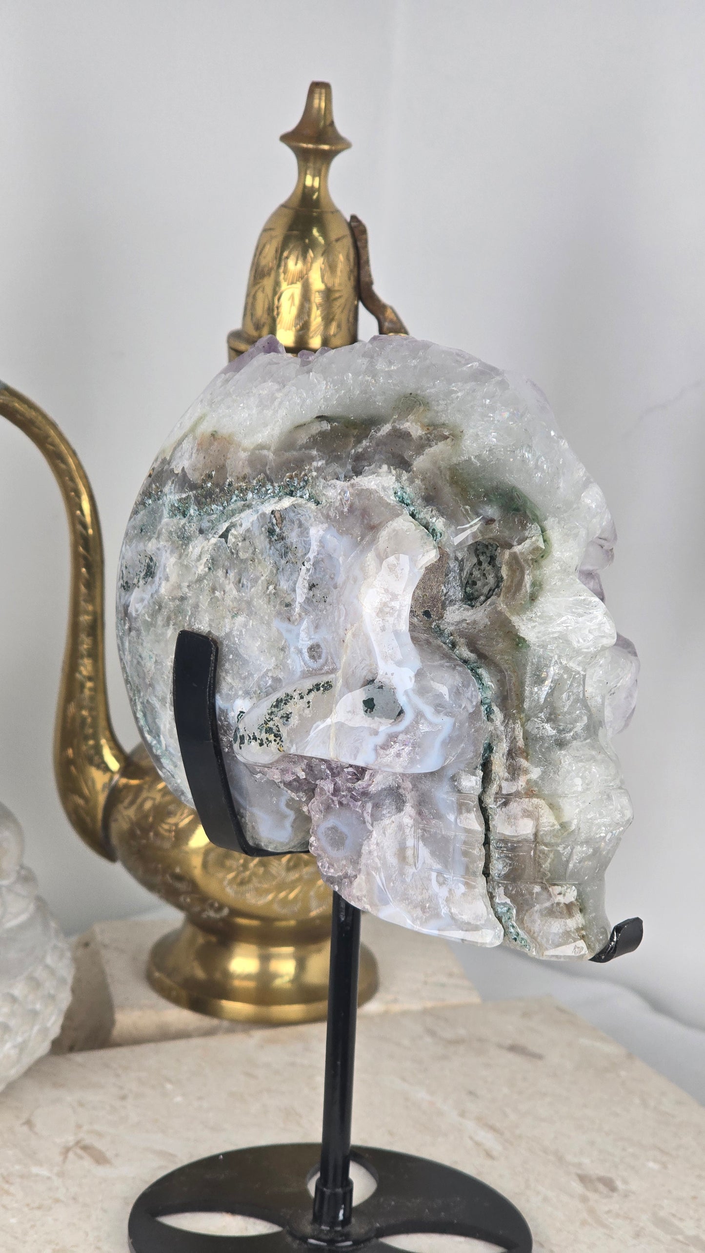 Amethyst Agate Cluster Large Skull