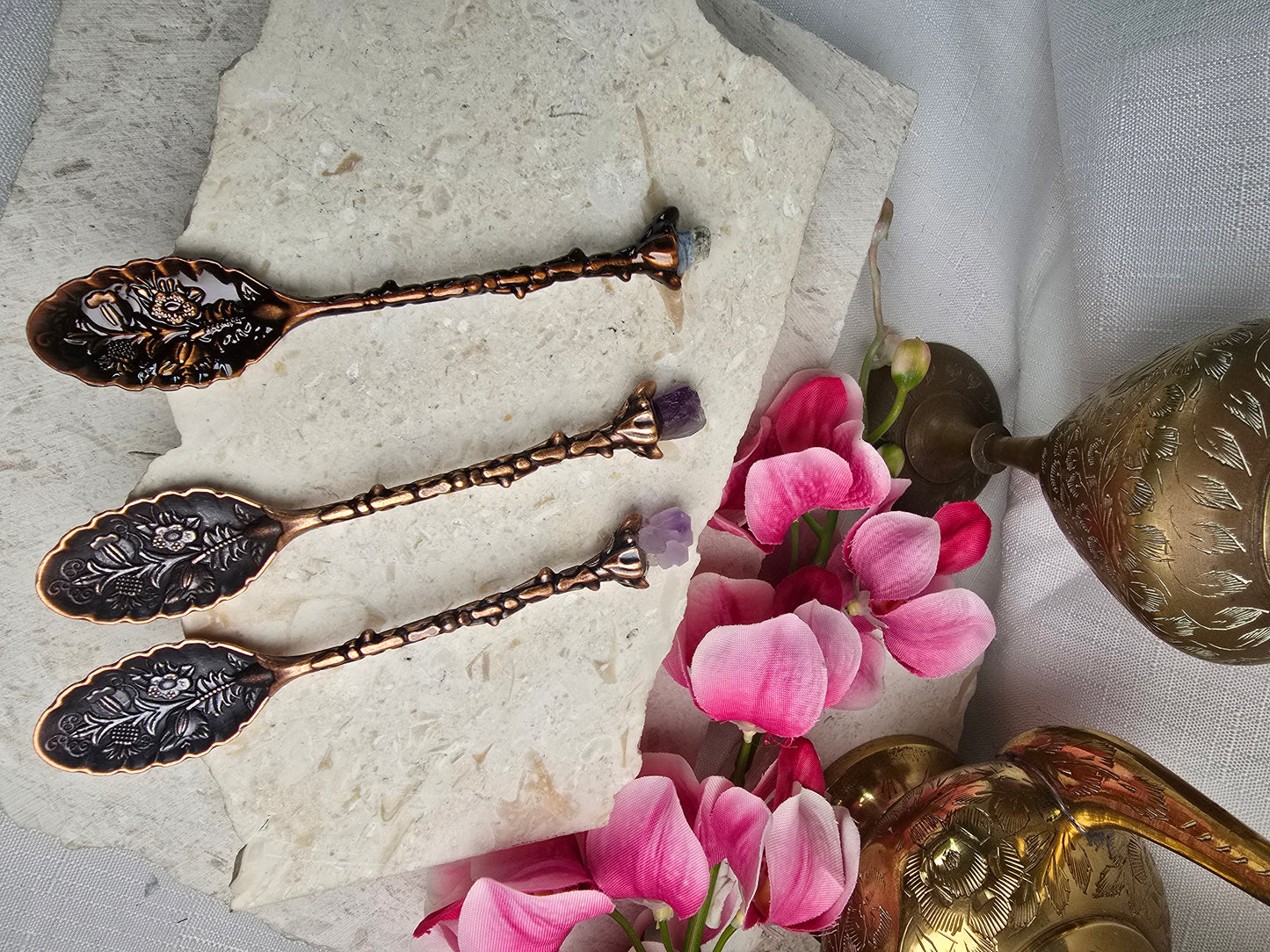 Metal Ornate Altar/Herb Spoons