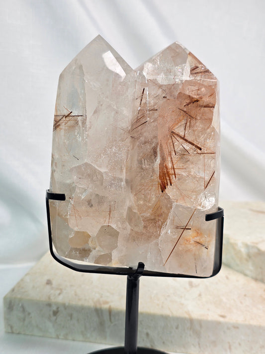 Copper Rutile & Garden Quartz Double Point