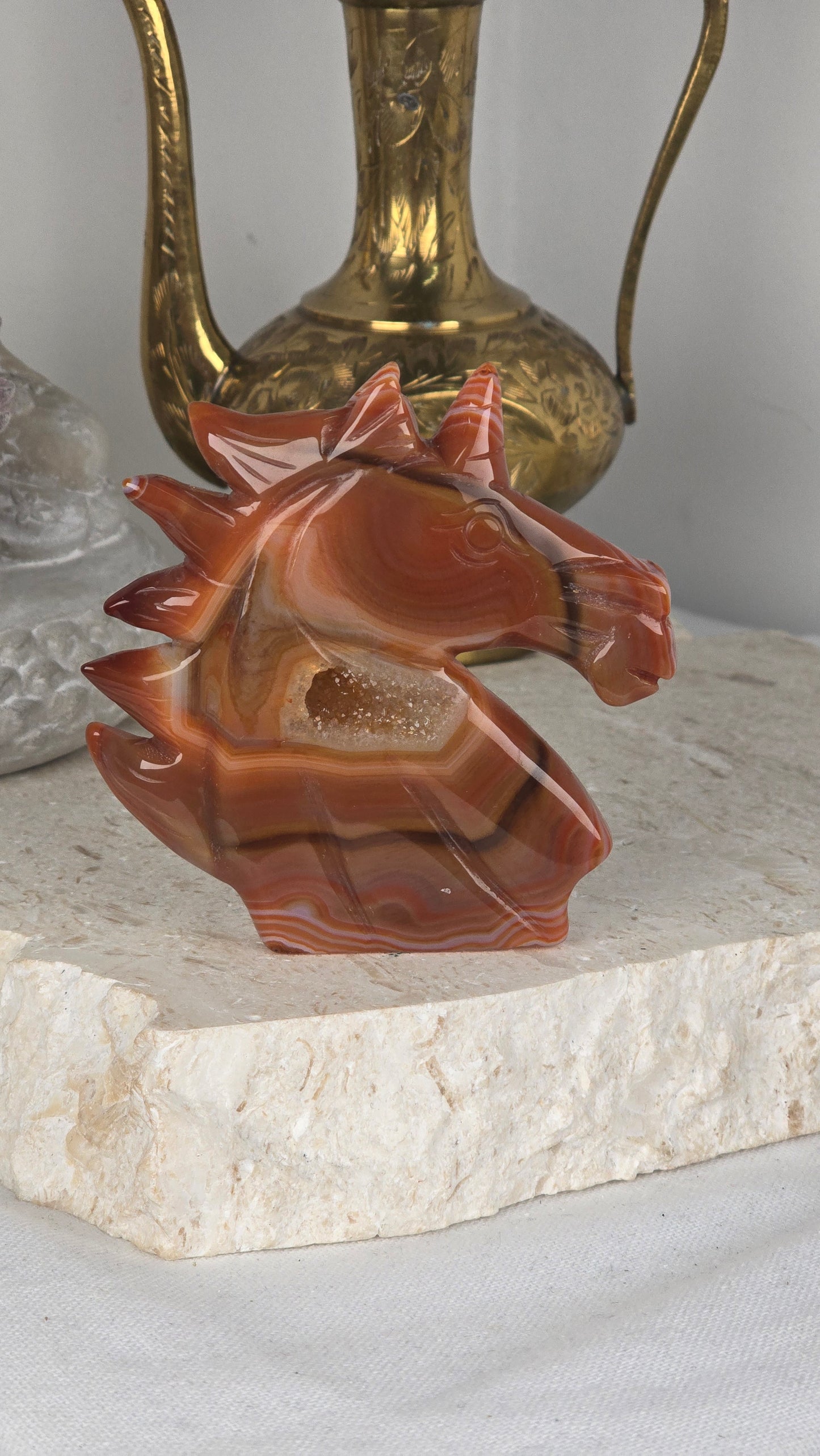 Carnelian Unicorn Head