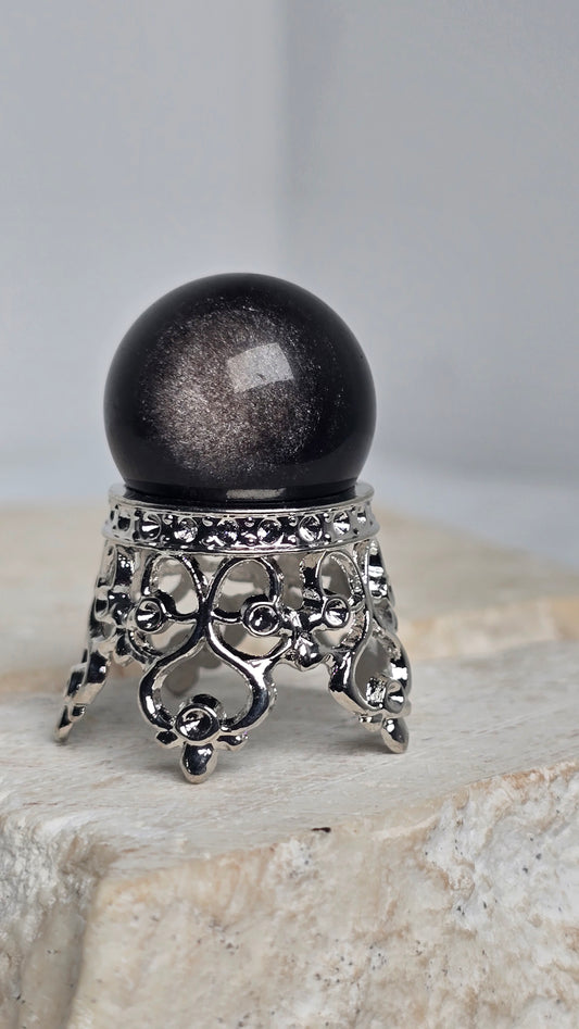 2cm Silver Sheen Obsidian Spheres