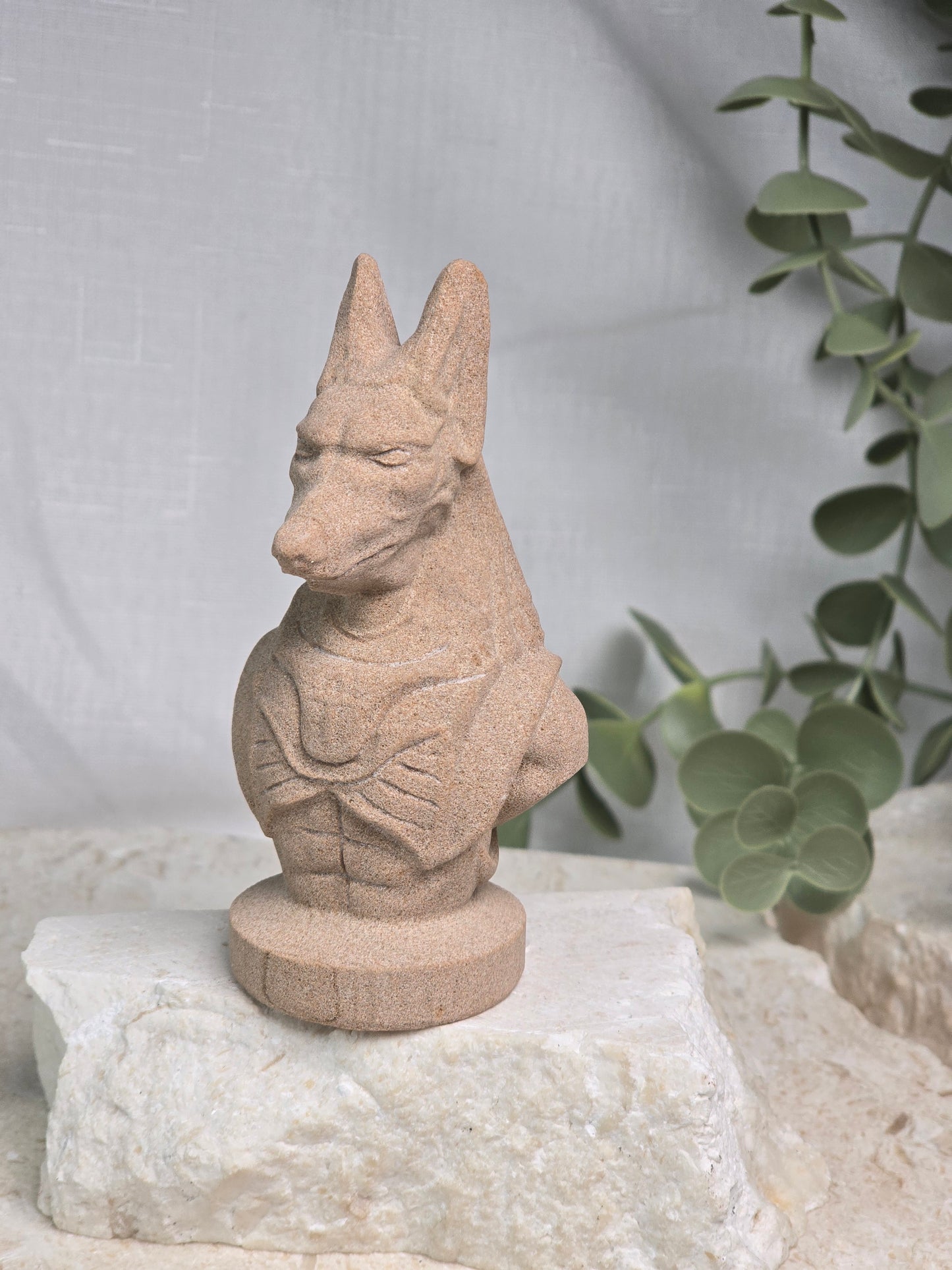 Stone carved Anubis