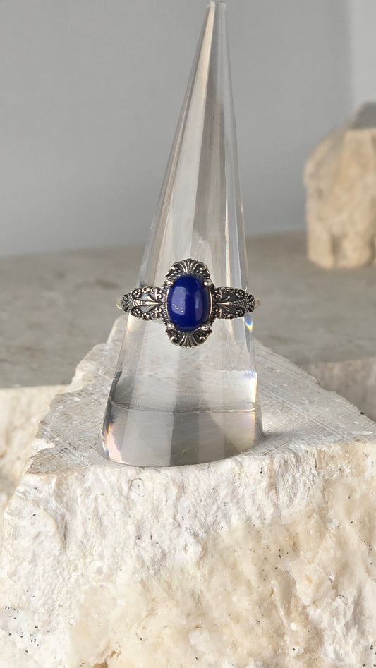 Lapis Sterling Silver Ring adjustable band