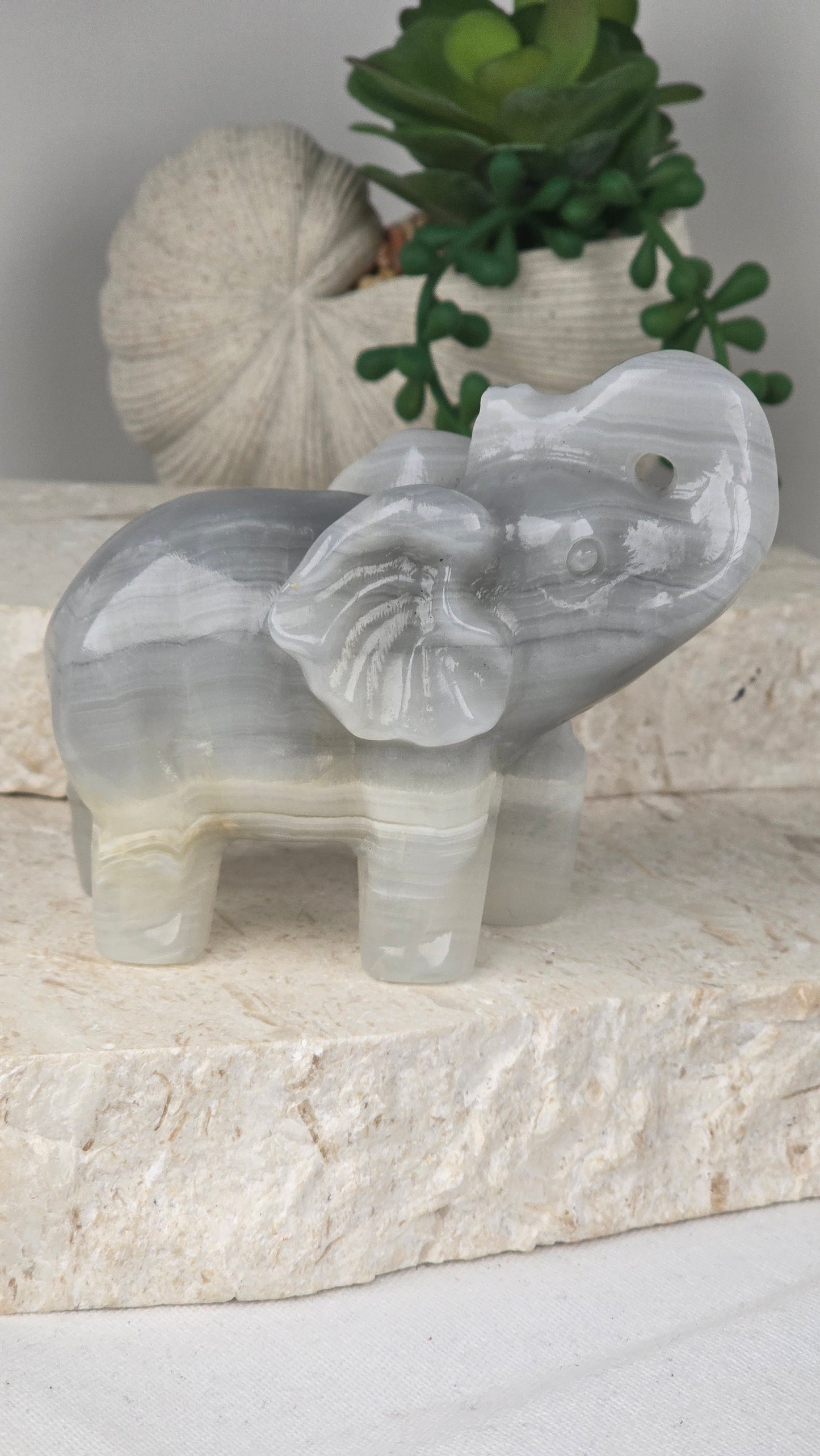 Banded Calcite Elephant