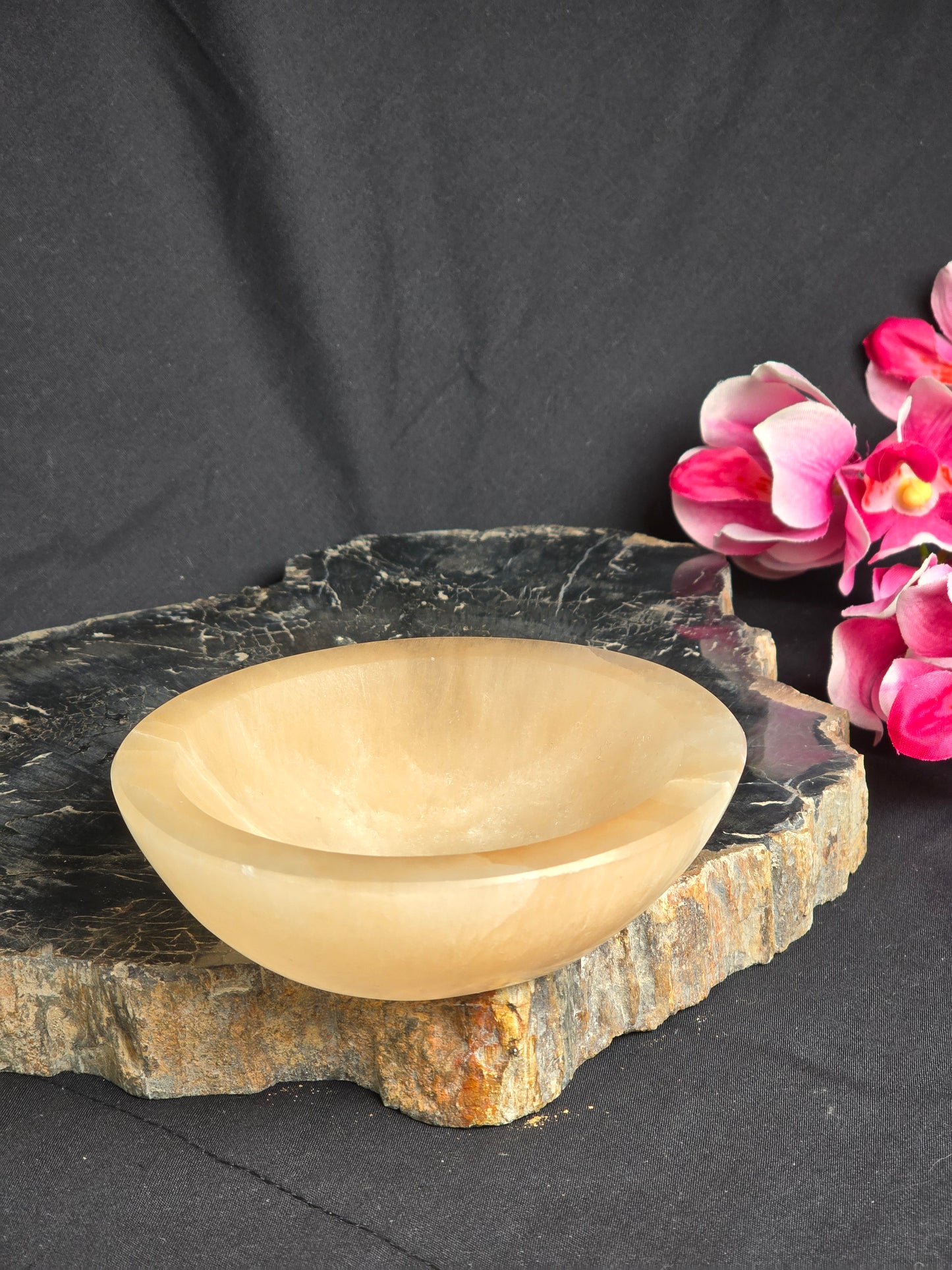 Peach Selenite Bowls