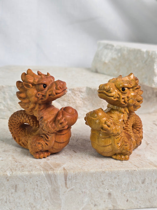 Sandlewood Dragon with Ingot