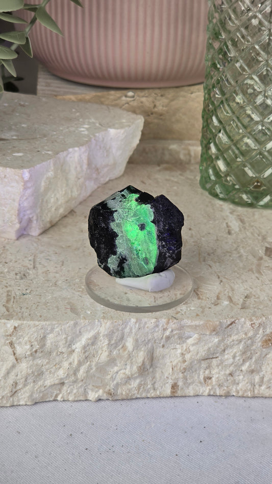 Black Tourmaline with Hyalite Specimen