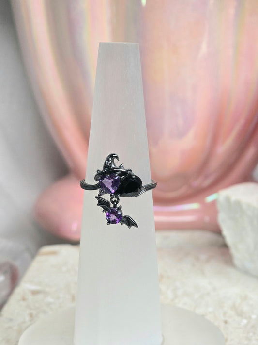 Sterling Silver & Crystal Adjustable Rings