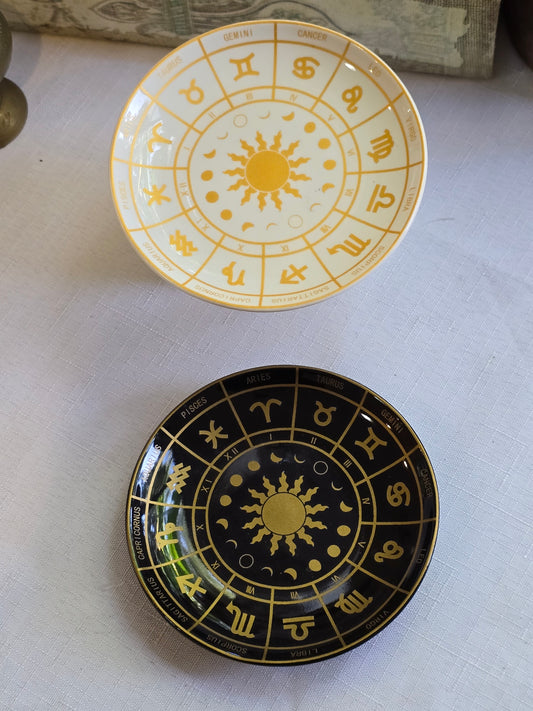 White/Gold Zodiac ceramic dish