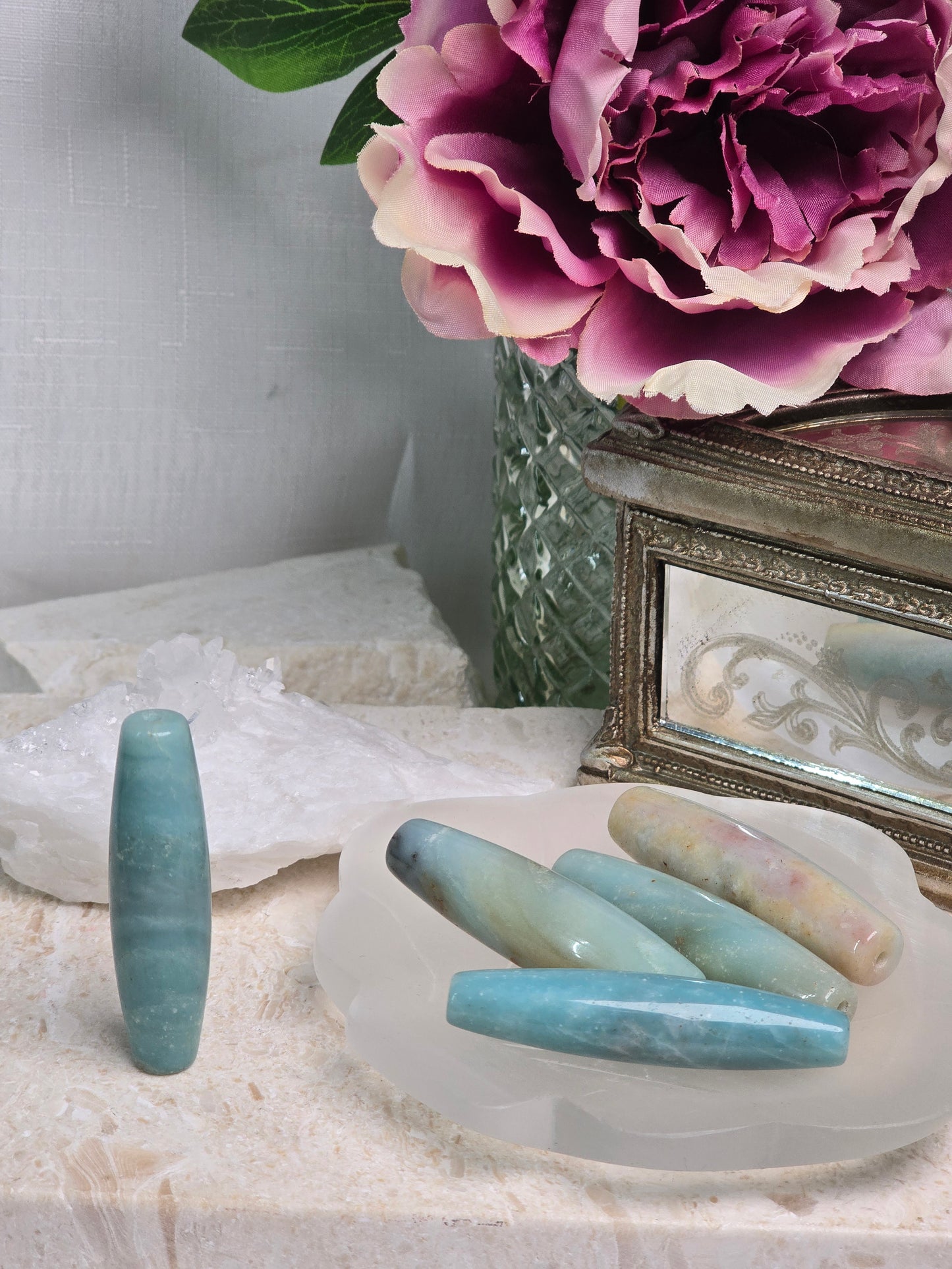 Amazonite Long Tumble Stone/Bead