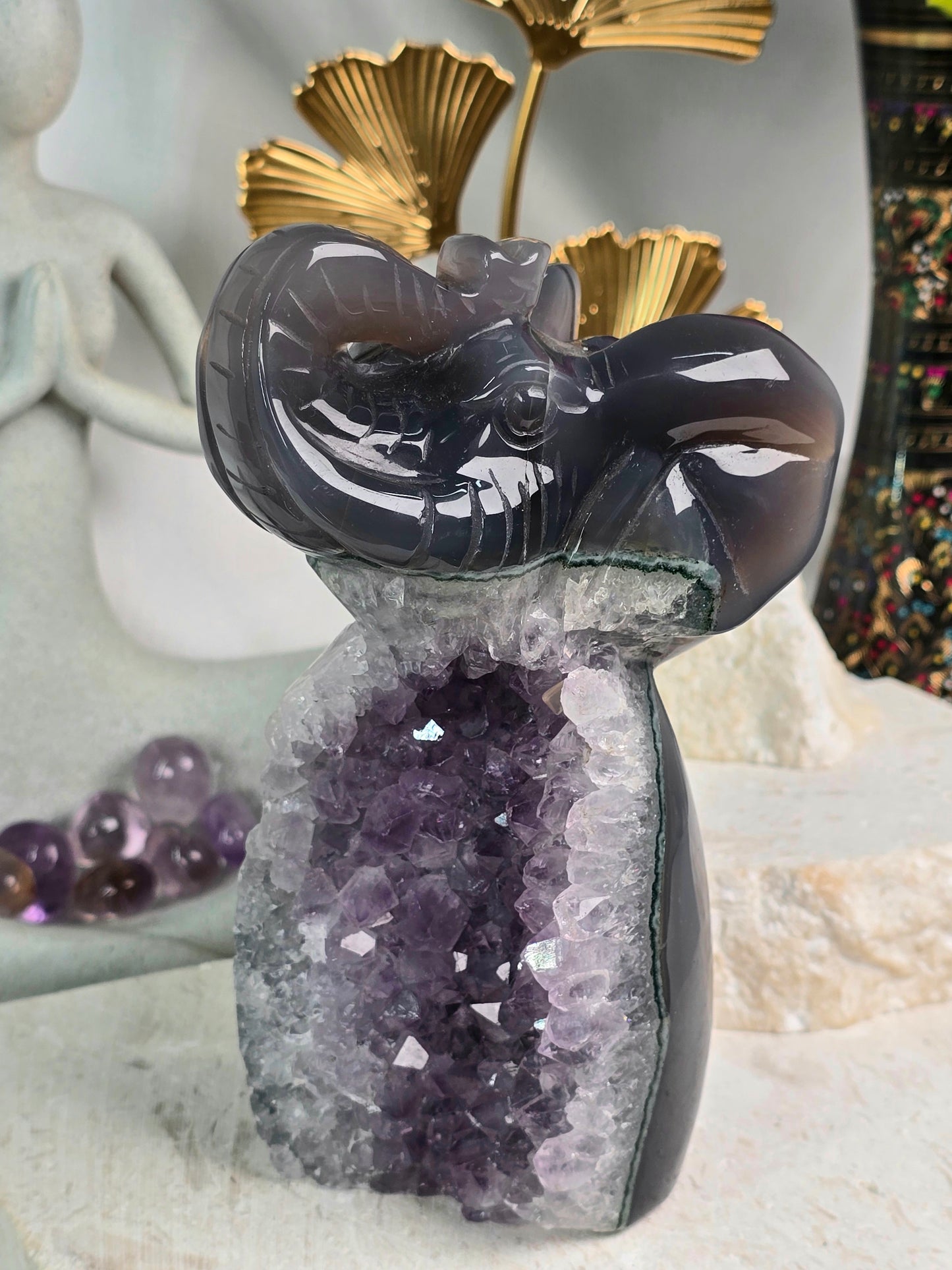 Amethyst Agate Elephant
