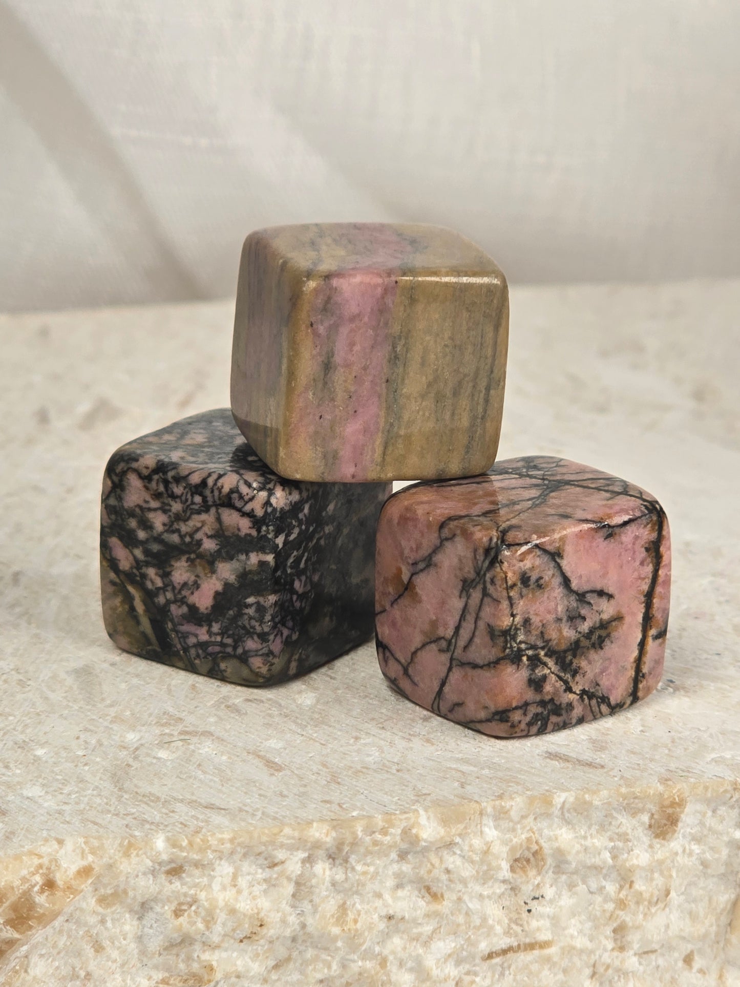 Pink Rhodenite 2cm Cubes