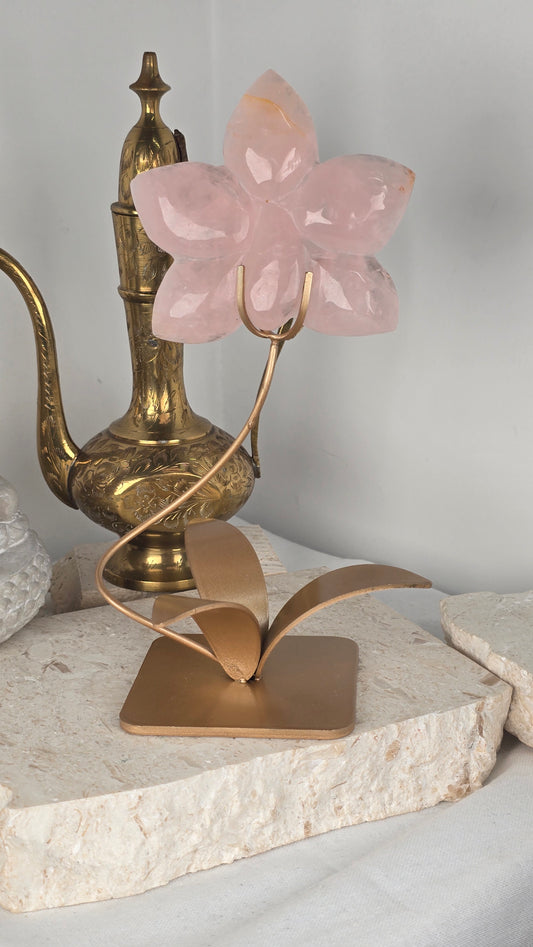 Rose Quartz Orchid & stand