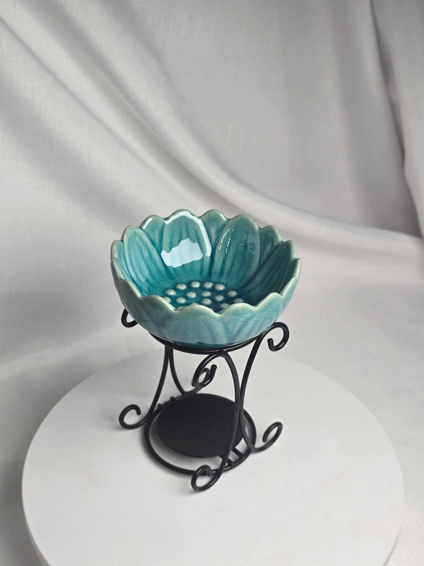 Ceramic Flower Wax/oil Burner - Only Blue Available