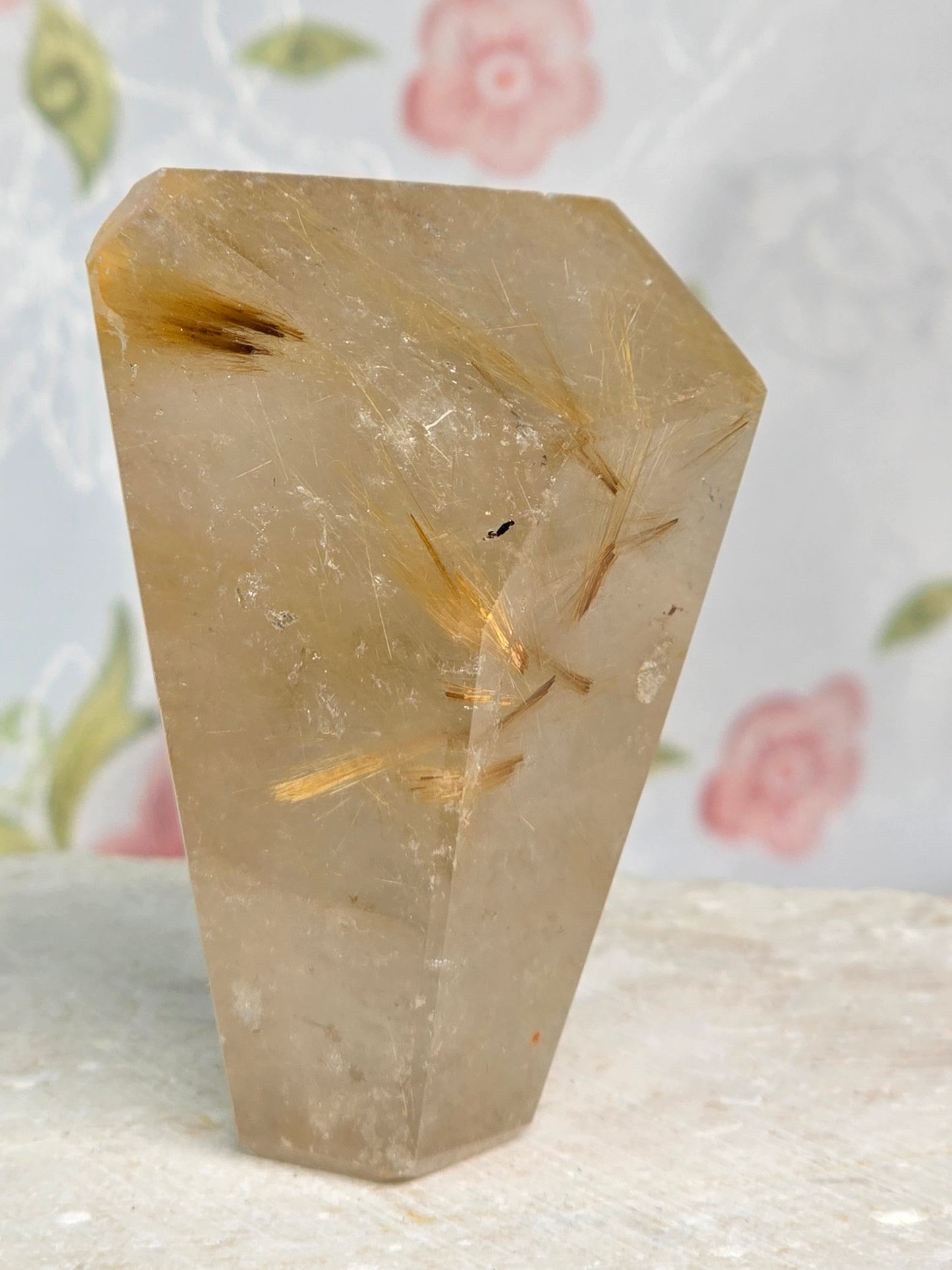 Smoky Quartz Gold Rutile Freeform