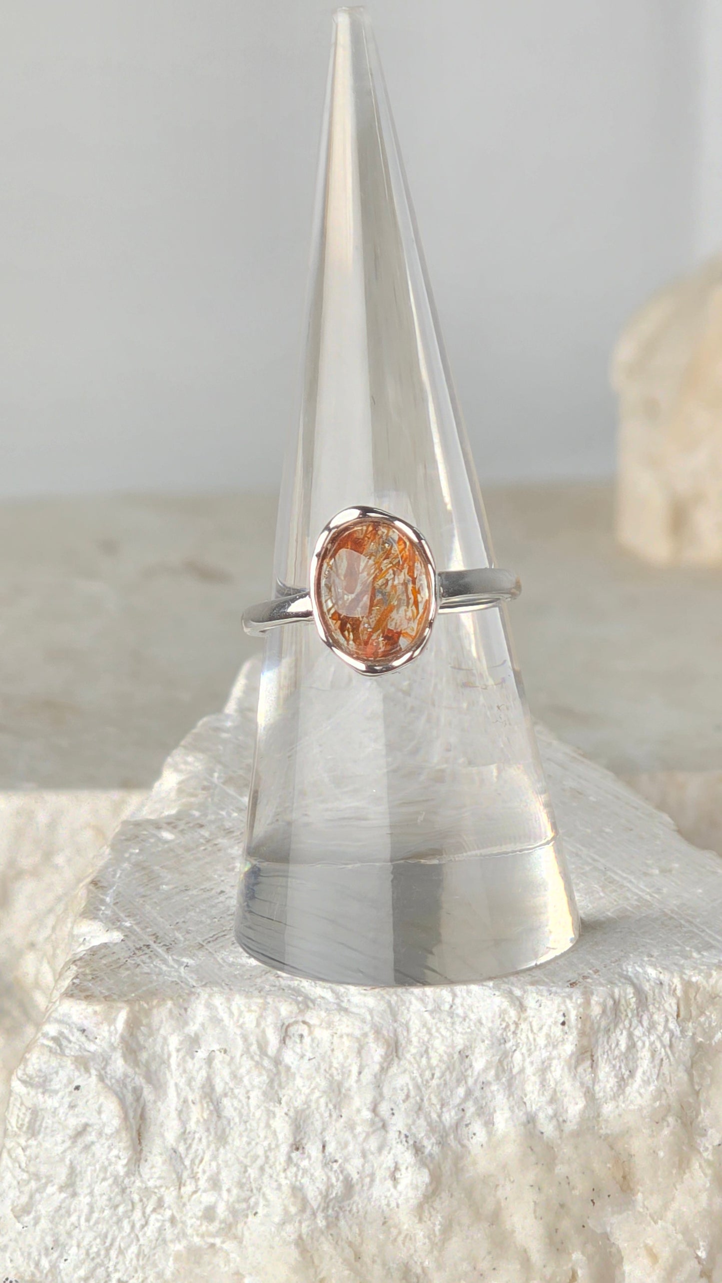 Copper Rutile Sterling Silver Ring adjustable band