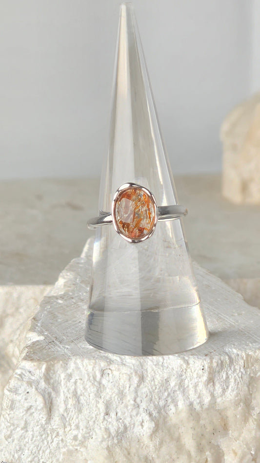 Copper Rutile Sterling Silver Ring adjustable band